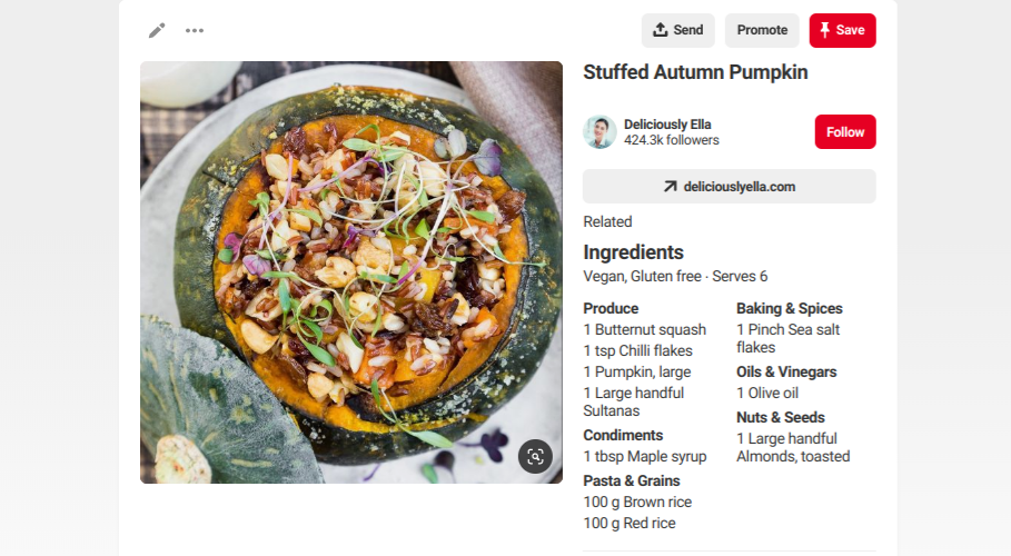 Picture of recipe from Deliciously Ella website.