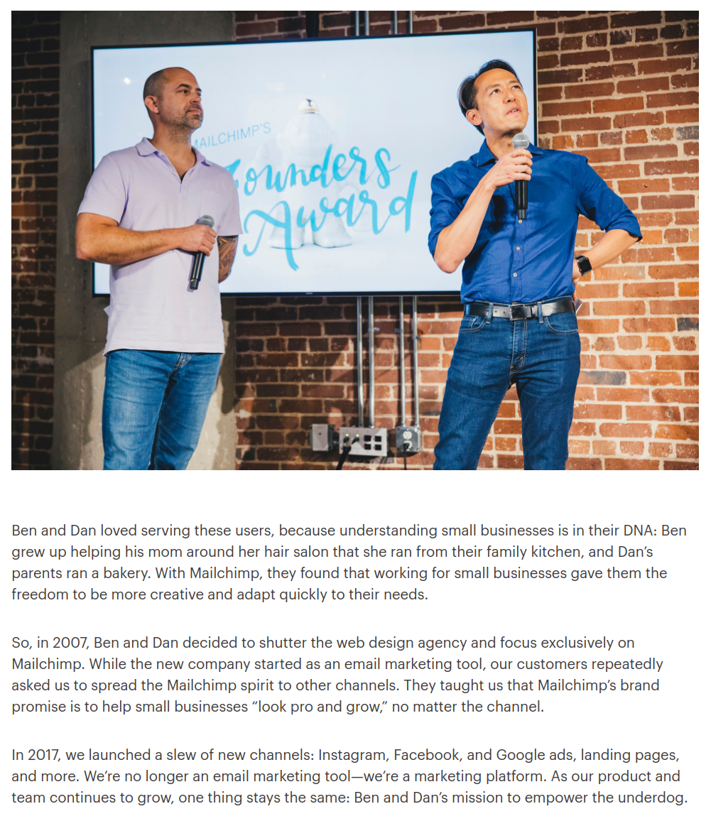Photo from Mailchimp's "About us" page.